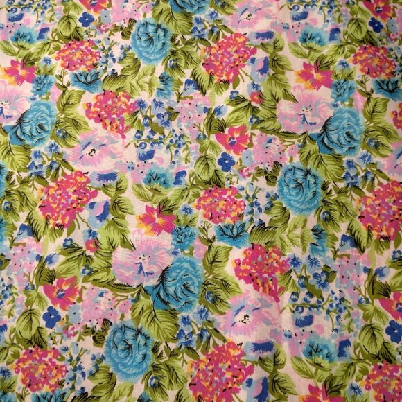 Buck & Buck House Dress Small Floral Pleated Zip Front Short Sleeve Granny - Picture 8 of 16